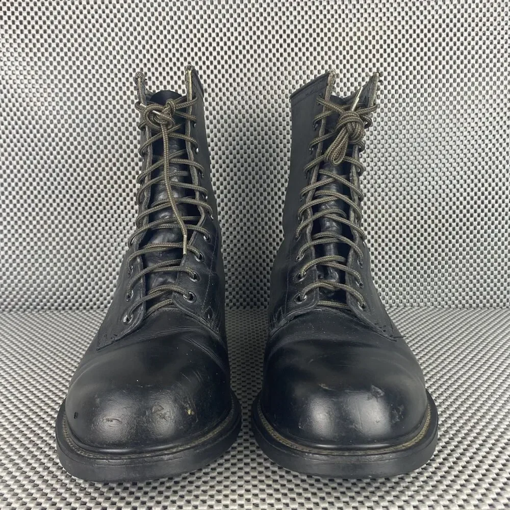 Vintage 1992 Wolverine Military Combat Boots Mens 9 R Black Leather Steel Toe